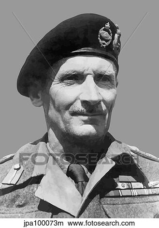 Digitally restored vector portrait of Field Marshal Bernard Law Montgomery. View Large Photo Image Picture - Digitally restored vector portrait of Field Marshal Bernard Law Montgomery.. Fotosearch