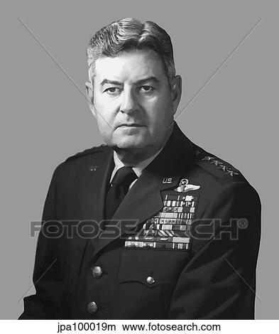 Stock Illustration - Digitally restored vector portrait of General Curtis Lemay.. Fotosearch