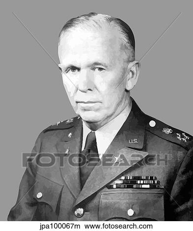 Digitally restored vector portrait of General George Catlett Marshall. View Large Illustration Stock Illustration - Digitally restored vector portrait of General George Catlett Marshall.. Fotosearch