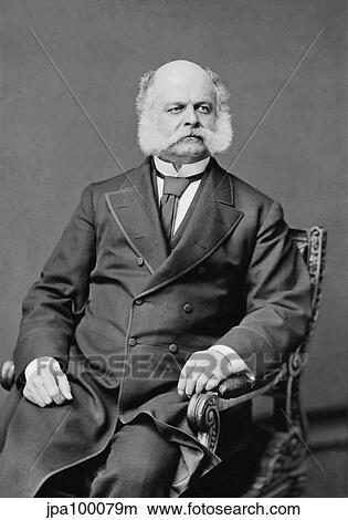 Stock Illustration - Digitally restored vector portrait of Civil War General Ambrose Everett Burnside.. Fotosearch