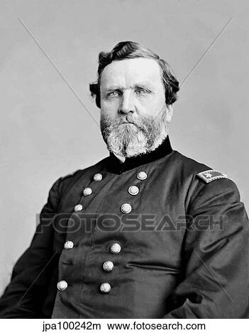 Stock Illustration - Digitally restored vector portrait of General George Henry Thomas.. Fotosearch