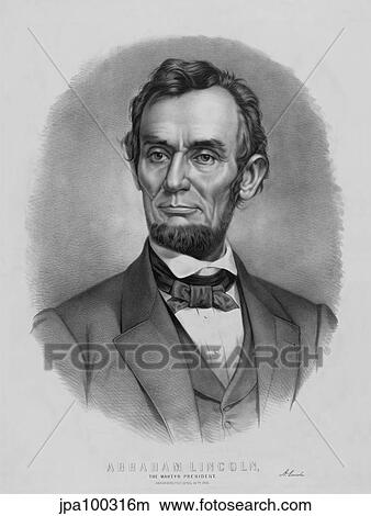 Stock Illustration - Digitally restored vintage Abraham Lincoln print.. Fotosearch