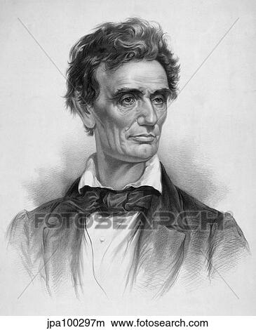 Stock Illustration - Digitally restored vintage print of a young Abraham Lincoln.. Fotosearch
