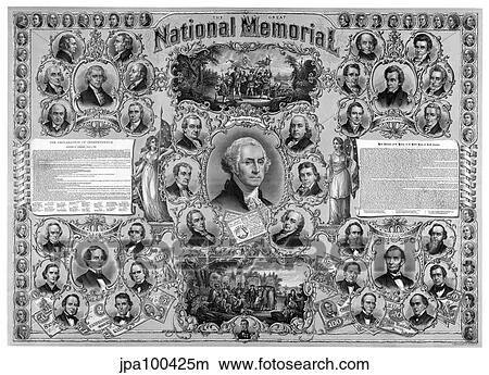 Stock Illustration - Digitally restored vintage print featuring great leaders from American history.. Fotosearch