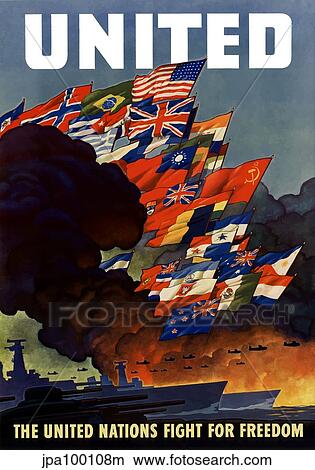 Stock Illustration - Digitally restored war propaganda poster.. Fotosearch