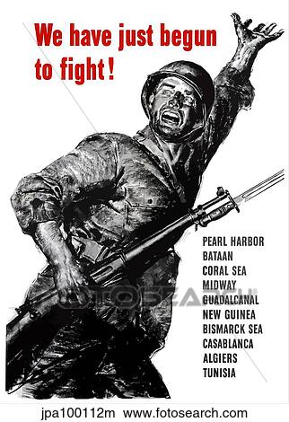 Digitally restored war propaganda poster. View Large Illustration Stock Illustration - Digitally restored war propaganda poster.. Fotosearch