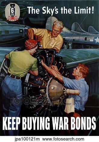 Stock Illustration - Digitally restored war propaganda poster.. Fotosearch