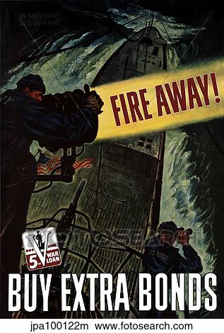 Stock Illustration - Digitally restored war propaganda poster.. Fotosearch