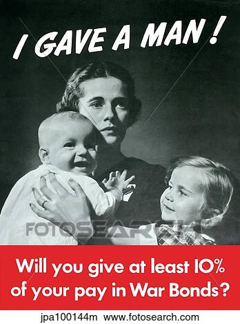 Stock Illustration - Digitally restored war propaganda poster.. Fotosearch