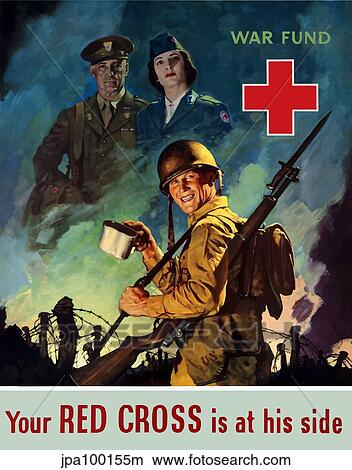 Stock Illustration - Digitally restored war propaganda poster.. Fotosearch