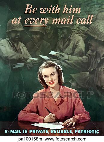 Stock Illustration - Digitally restored war propaganda poster.. Fotosearch