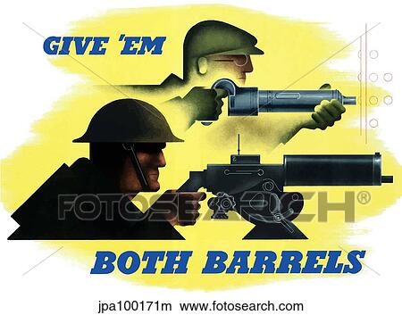 Digitally restored war propaganda poster. View Large Illustration Stock Illustration - Digitally restored war propaganda poster.. Fotosearch