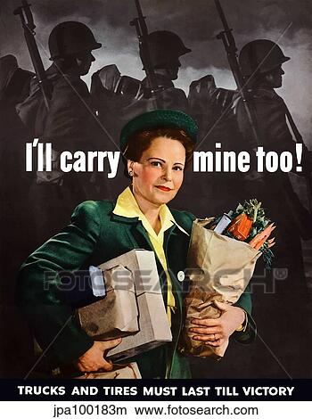 Stock Illustration - Digitally restored war propaganda poster.. Fotosearch