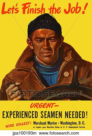 Stock Illustration - Digitally restored war propaganda poster.. Fotosearch