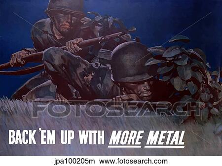 Stock Illustration - Digitally restored war propaganda poster.. Fotosearch