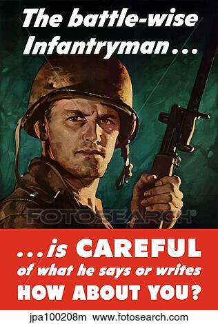 Stock Illustration - Digitally restored war propaganda poster.. Fotosearch