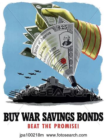 Stock Illustration - Digitally restored war propaganda poster.. Fotosearch