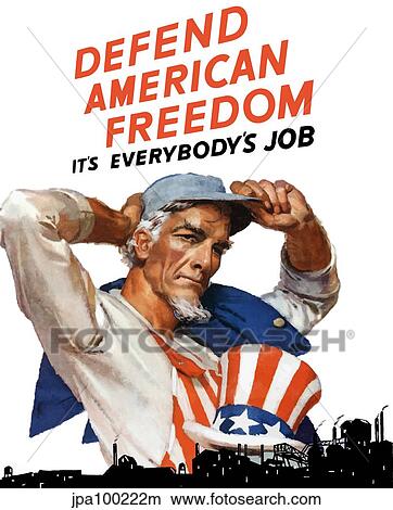 Digitally restored war propaganda poster. View Large Illustration Stock Illustration - Digitally restored war propaganda poster.. Fotosearch