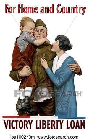 Stock Illustration - Digitally restored war propaganda poster.. Fotosearch