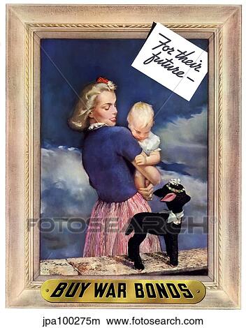 Stock Illustration - Digitally restored war propaganda poster.. Fotosearch