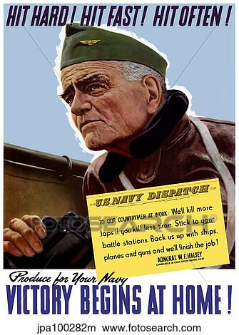 Stock Illustration - Digitally restored war propaganda poster.. Fotosearch