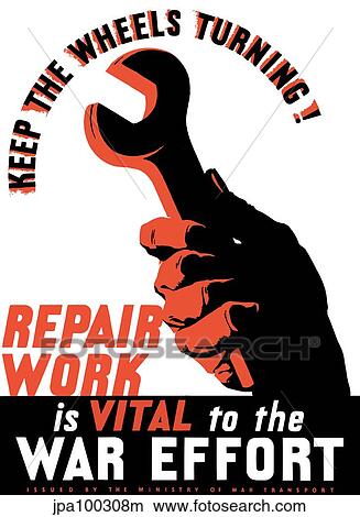 Digitally restored war propaganda poster. View Large Illustration Stock Illustration - Digitally restored war propaganda poster.. Fotosearch