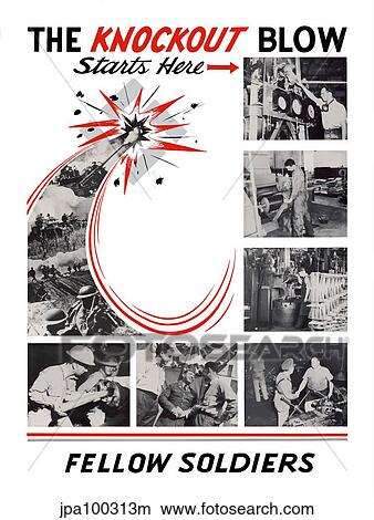 Digitally restored war propaganda poster. View Large Illustration Stock Illustration - Digitally restored war propaganda poster.. Fotosearch