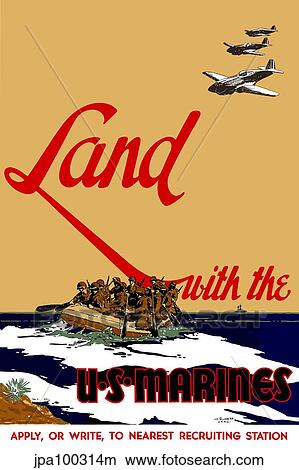 Stock Illustration - Digitally restored war propaganda poster.. Fotosearch