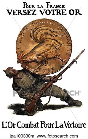 Stock Illustration - Digitally restored war propaganda poster.. Fotosearch