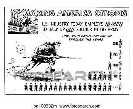 Stock Illustration - Digitally restored war propaganda poster.. Fotosearch