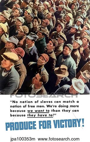 Stock Illustration - Digitally restored war propaganda poster.. Fotosearch