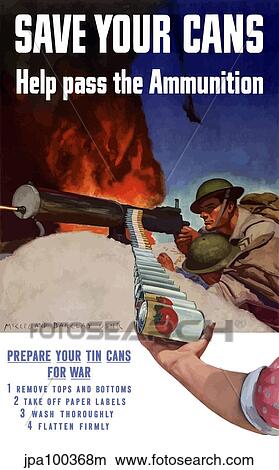 Stock Illustration - Digitally restored war propaganda poster.. Fotosearch