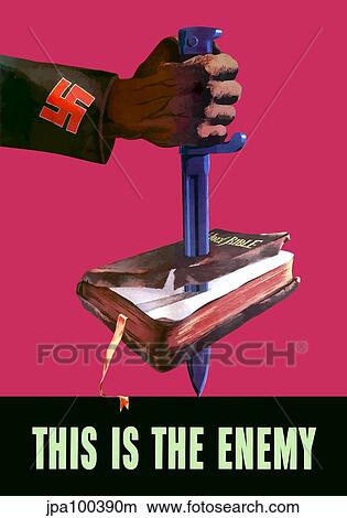 Stock Illustration - Digitally restored war propaganda poster.. Fotosearch