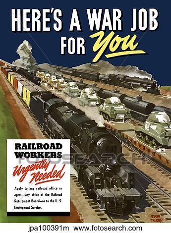 Stock Illustration - Digitally restored war propaganda poster.. Fotosearch