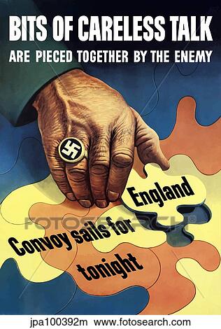 Stock Illustration - Digitally restored war propaganda poster.. Fotosearch