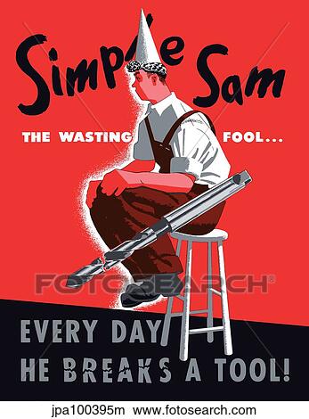 Stock Illustration - Digitally restored war propaganda poster.. Fotosearch