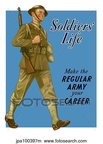 Stock Illustration - Digitally restored war propaganda poster.. Fotosearch
