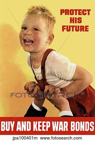 Stock Illustration - Digitally restored war propaganda poster.. Fotosearch