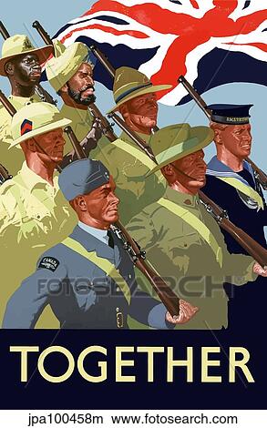 Digitally restored war propaganda poster. View Large Illustration Stock Illustration - Digitally restored war propaganda poster.. Fotosearch