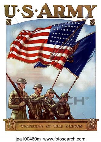 Stock Illustration - Digitally restored war propaganda poster.. Fotosearch