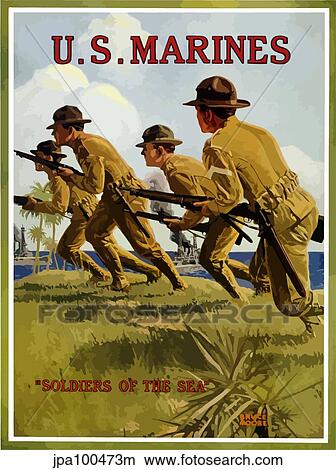 Stock Illustration - Digitally restored war propaganda poster.. Fotosearch