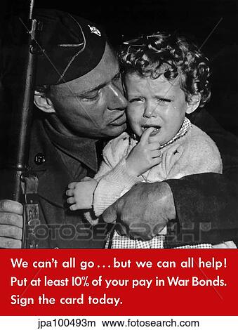Stock Illustration - Digitally restored war propaganda poster.. Fotosearch