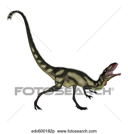 Dilong dinosaur roaring. View Large Illustration Stock Illustration - Dilong dinosaur roaring.. Fotosearch