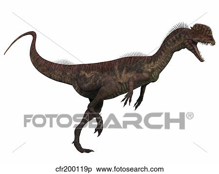 Dilophosaurus, a predatory dinosaur from the Jurassic period. View Large Illustration Stock Illustration - Dilophosaurus, a predatory dinosaur from the Jurassic period.. Fotosearch