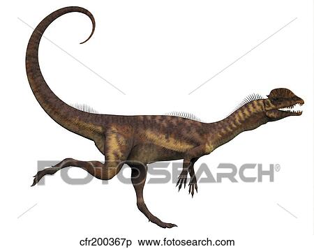 Stock Illustration - Dilophosaurus dinosaur.. Fotosearch