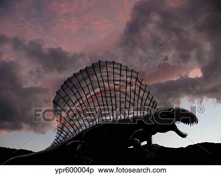 Stock Illustration - Dimetrodon limbatus, a prehistoric animal.. Fotosearch