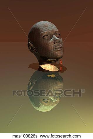 Stock Illustration - Discovering the secrets of the mind and the development of technology.. Fotosearch
