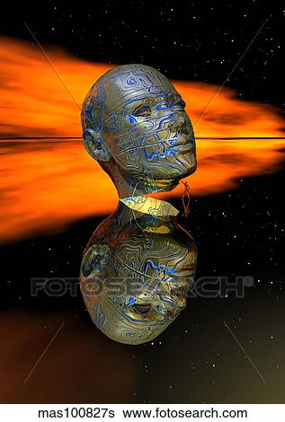 Discovering the secrets of the mind and the development of technology. View Large Illustration Stock Illustration - Discovering the secrets of the mind and the development of technology.. Fotosearch