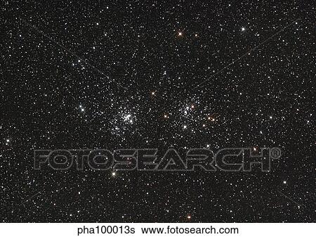 Stock Photograph - Double Cluster in Perseus (NGC 869 and NGC 884).. Fotosearch
