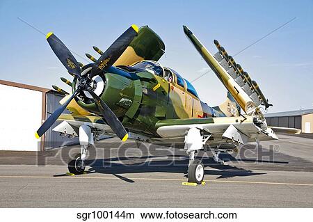 Picture - Douglas AD-5 Skyraider attack aircraft.. Fotosearch